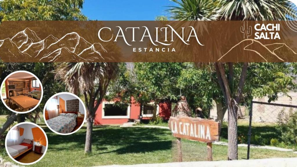 a sign that says catania in a park at La Catalina in Cachí