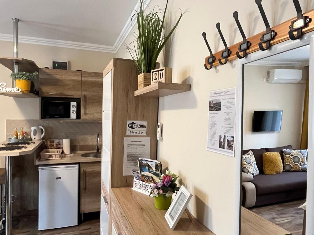 Kuchyň nebo kuchyňský kout v ubytování Silver Apartman