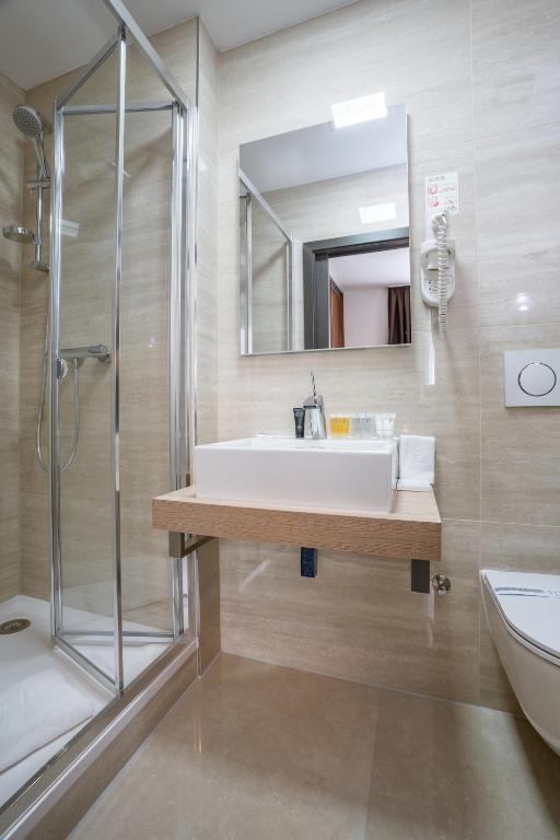 Koupelna v ubytování Hotel Šumava