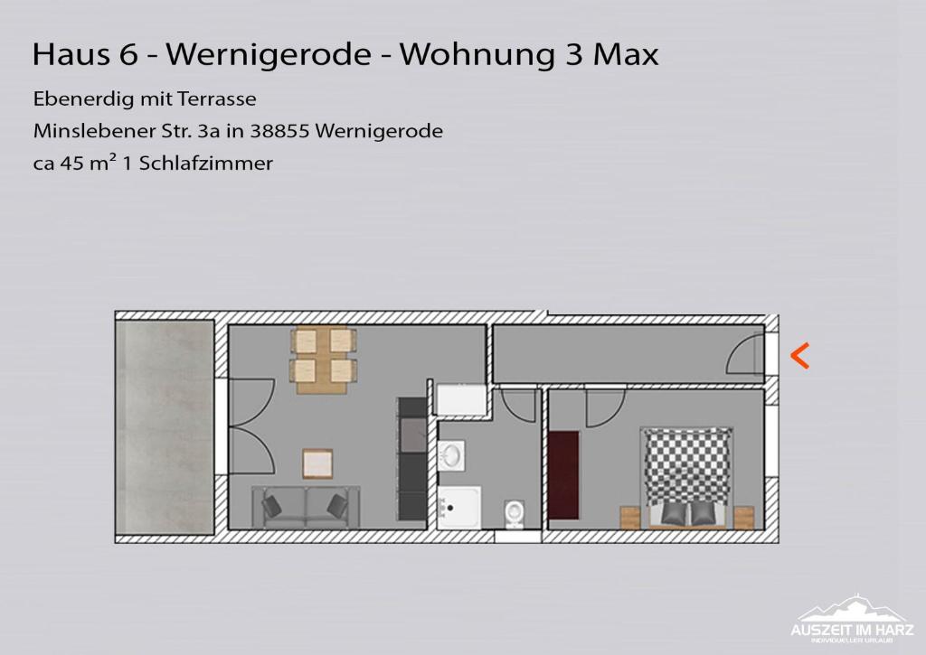 Půdorys ubytování Auszeit-im-Harz Haus 6 Wohnung 3