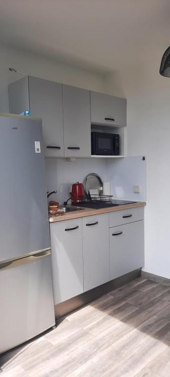 Cuisine ou kitchenette dans l'établissement Turquoise studio remarquable vue mer