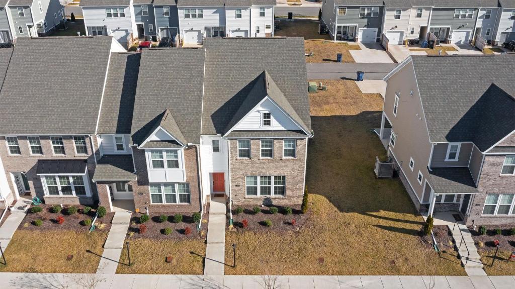 an aerial view of homes in a neighborhood at Modern Oasis in Beulah Village
