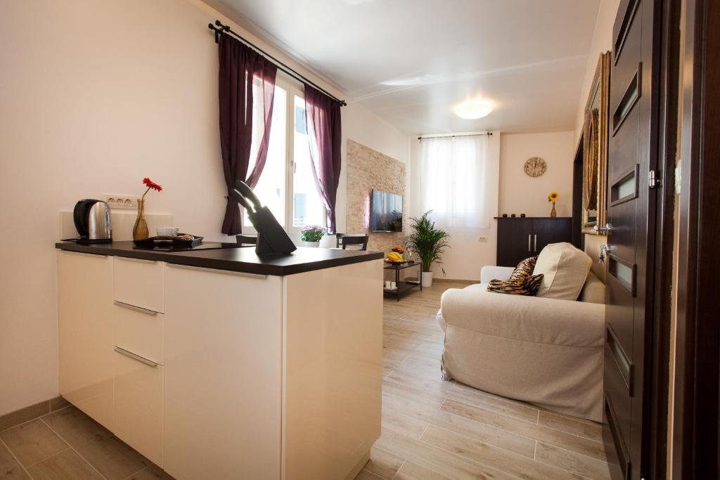TV a/nebo společenská místnost v ubytování Apartments Villa Bianca