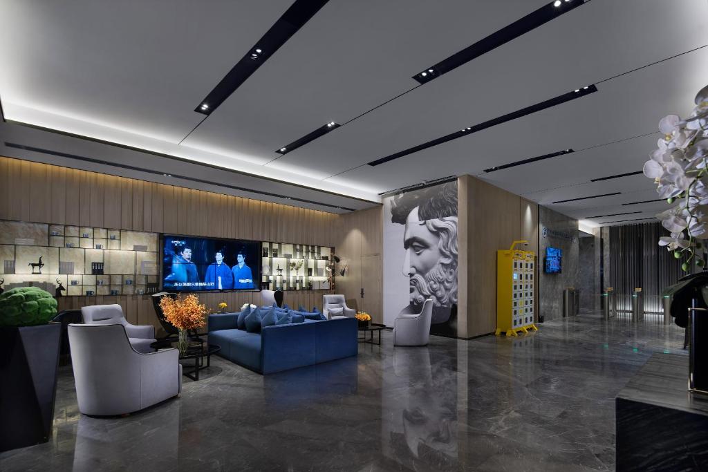 Posezení v ubytování Echarm International Hotel Guangzhou Beijing Road Pedestrian Street Tianzi Wharf Branch - Free Shuttle Bus to Canton Fair Complex During Canton Fair Period