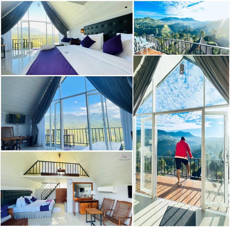a collage of pictures of a room with a view at Almost Heaven in Talawakele