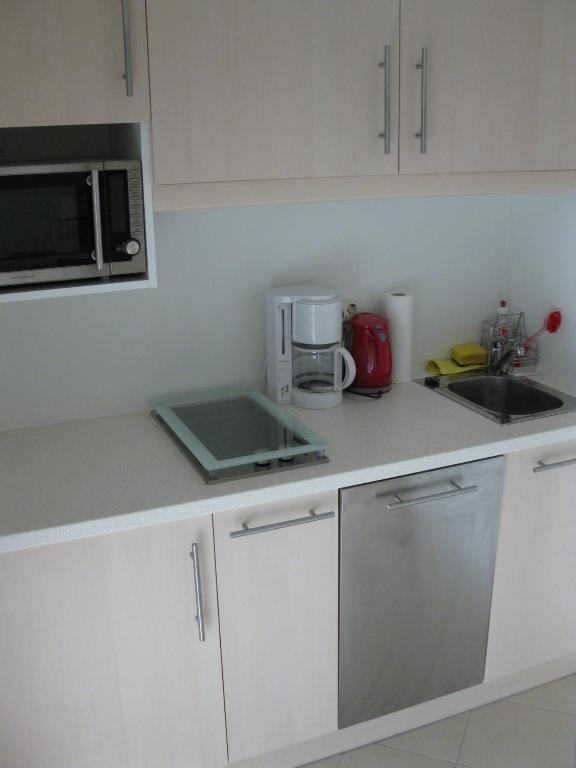 Kuchyň nebo kuchyňský kout v ubytování Kärnten Ossiacher See Apartment zwei Zimmer Ferienwohnung direkter Seezugang Strand beheizte Schwimmhalle