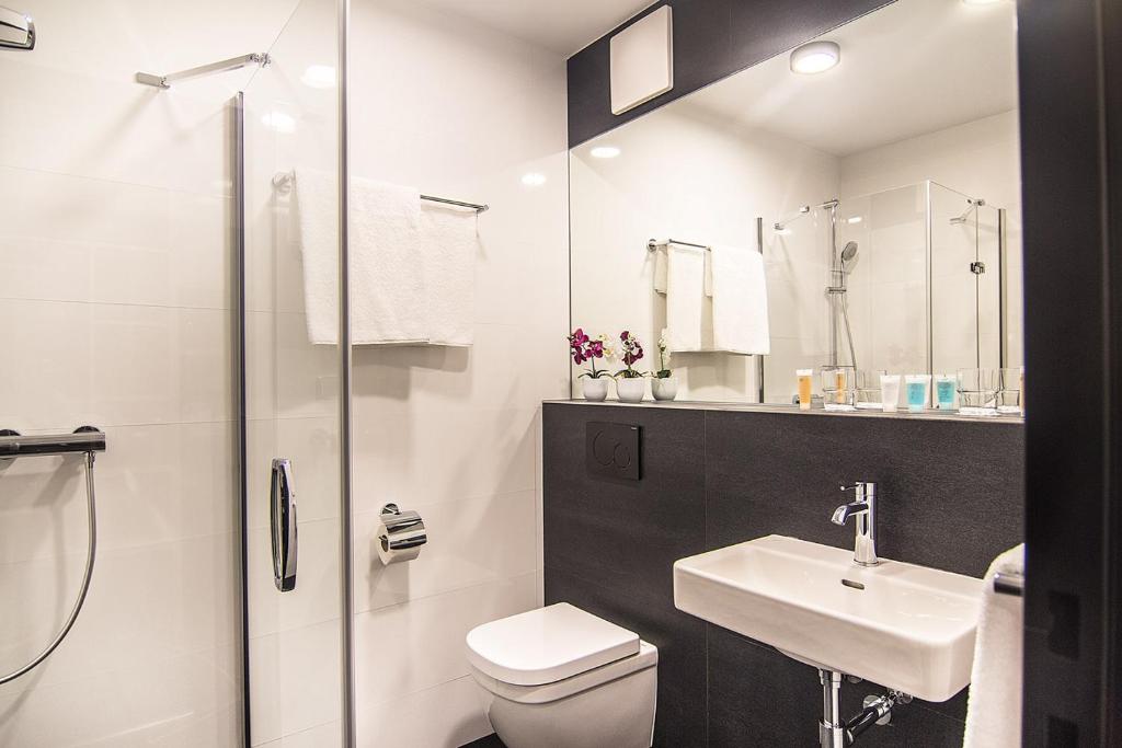 Koupelna v ubytování Hotel Valcha