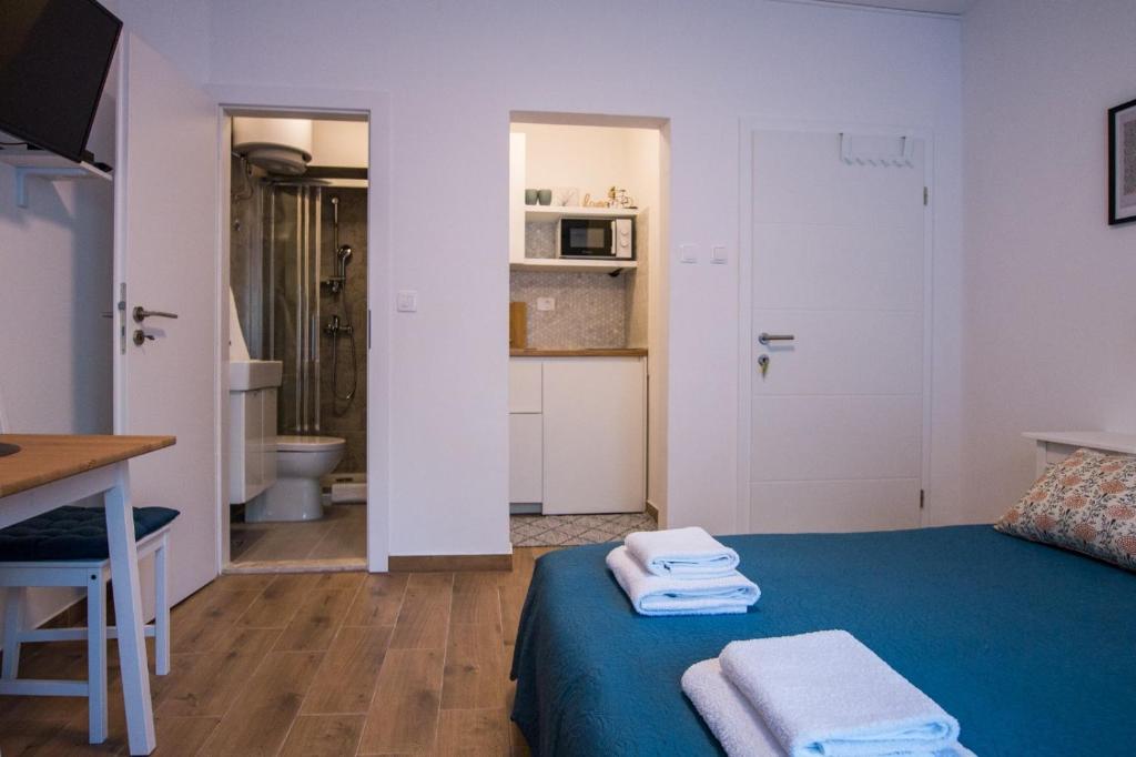 Kuchyň nebo kuchyňský kout v ubytování Apartments Petrich