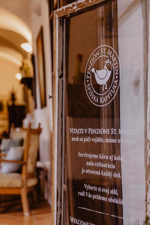 Certifikát, hodnocení, plakát nebo jiný dokument vystavený v ubytování Penzion St. Martin