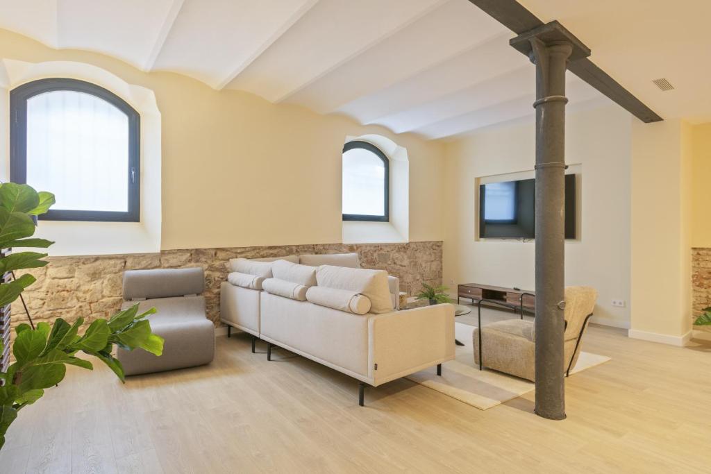 TV a/nebo společenská místnost v ubytování Ola Living Diagonal II Apartments