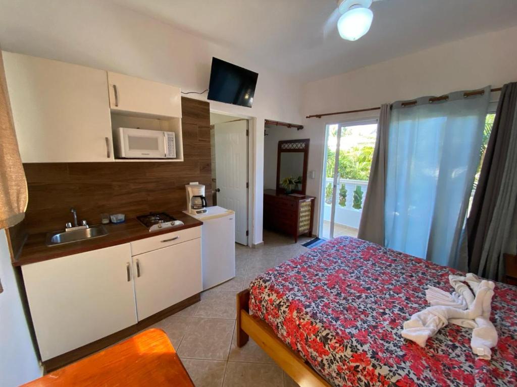 Kuchyň nebo kuchyňský kout v ubytování Diamond Hotel Cabarete