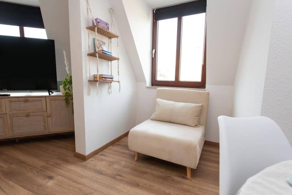 TV a/nebo společenská místnost v ubytování BOHO CHIC Markkleeberg, in Seenähe, 8 min bis ins Leipziger Zentrum mit der S-Bahn, Fast WIFI