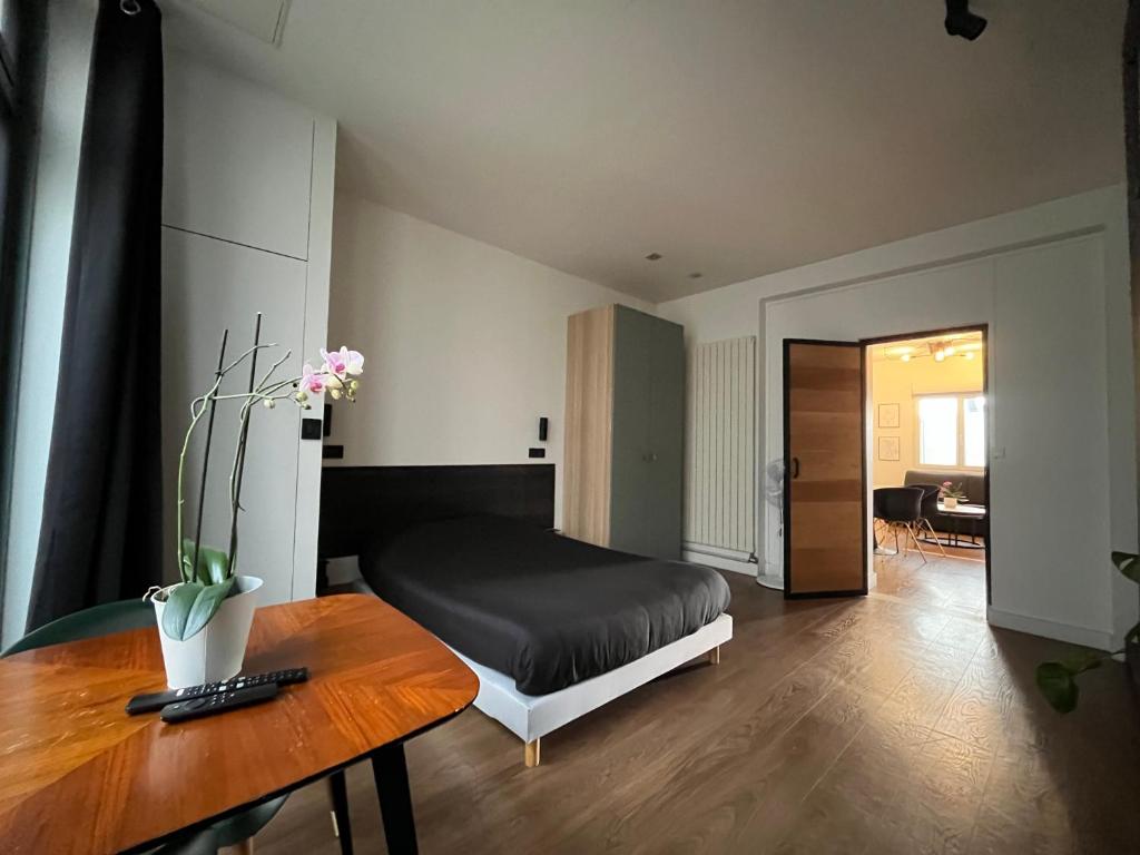 Łóżko lub łóżka w pokoju w obiekcie Appartement Le Médicis - 2 chambres
