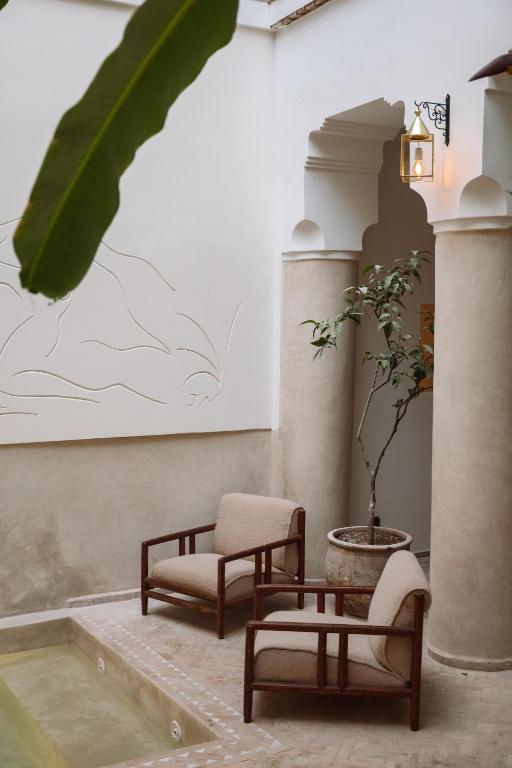 Posezení v ubytování Riad Le Sable Vert