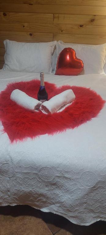 Postel nebo postele na pokoji v ubytování Chale com hidromassagem da Vick