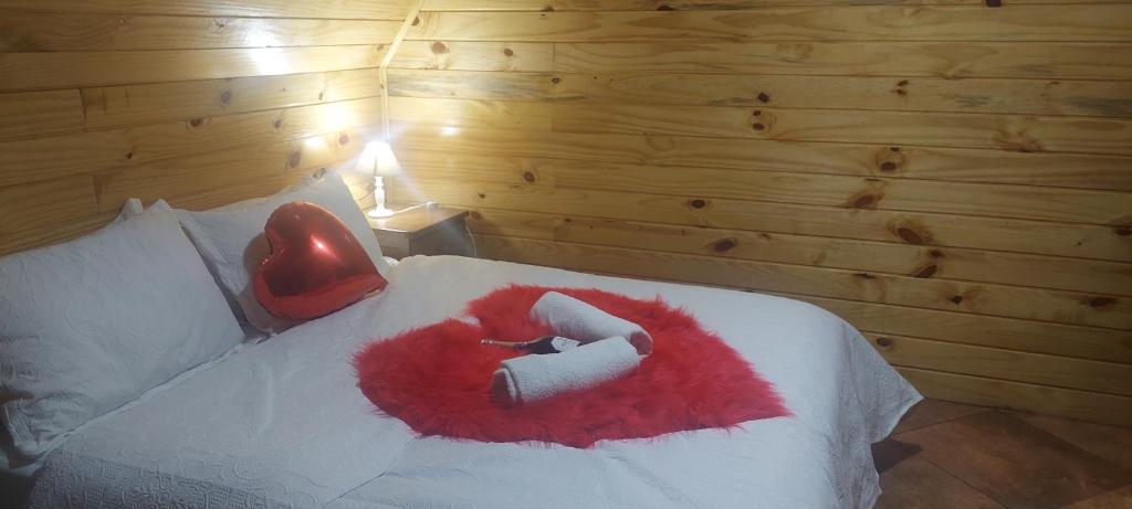Postel nebo postele na pokoji v ubytování Chale com hidromassagem da Vick