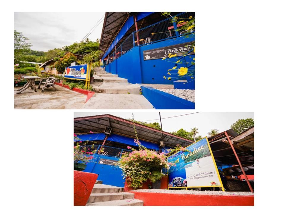 a collage of two pictures of a building with stairs at CANIBAD SECRET PARADISE RESORT in Aumbay