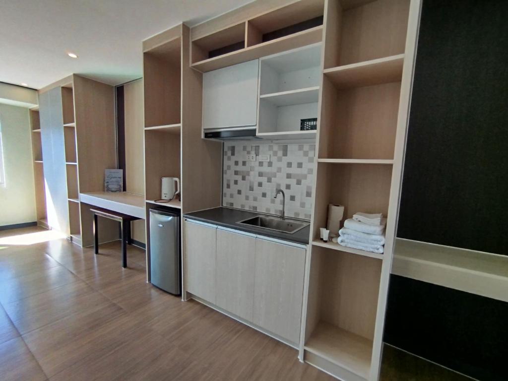 Kuchyň nebo kuchyňský kout v ubytování Emmaus condotel