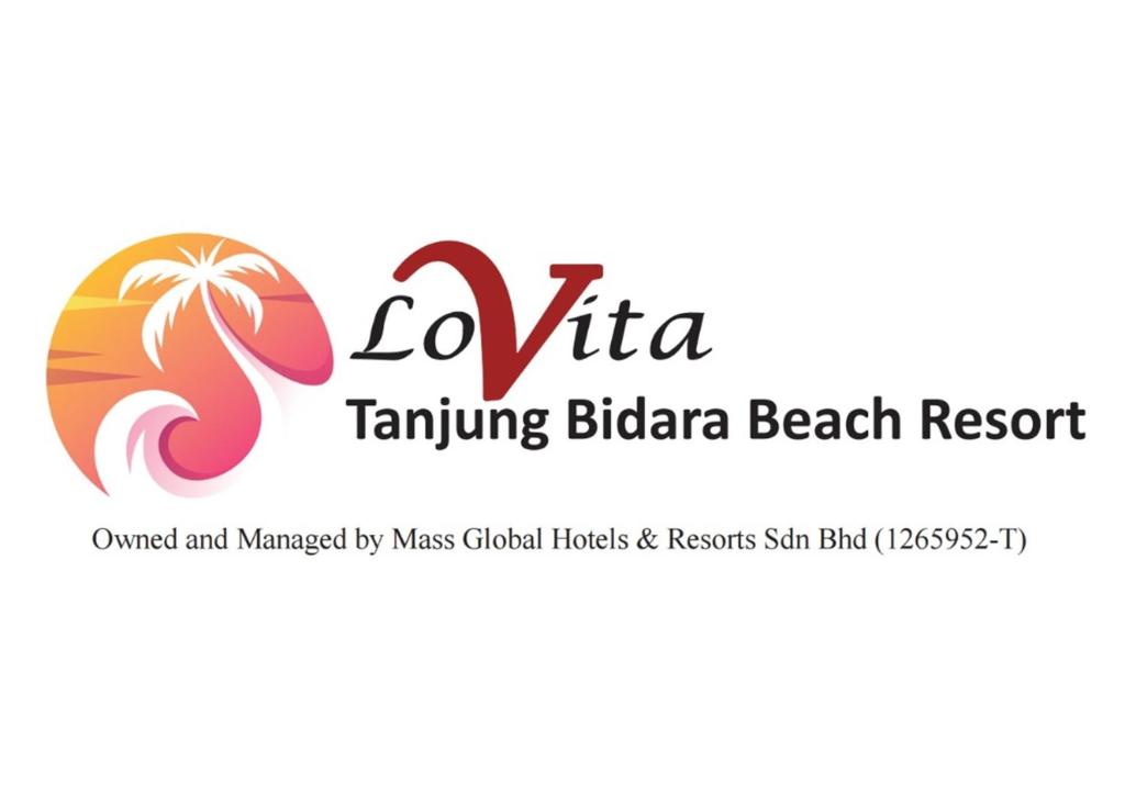 a logo for a tampa island beach resort at Lovita Tanjung Bidara Beach Resort in Melaka