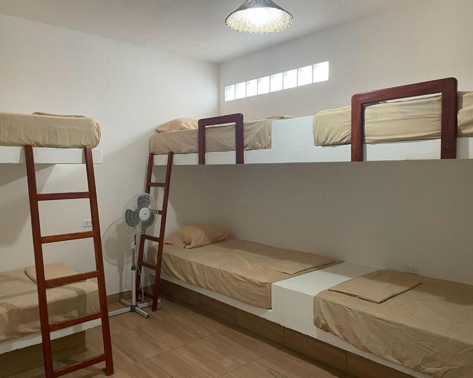 Ein Etagenbett oder Etagenbetten in einem Zimmer der Unterkunft Olas inn