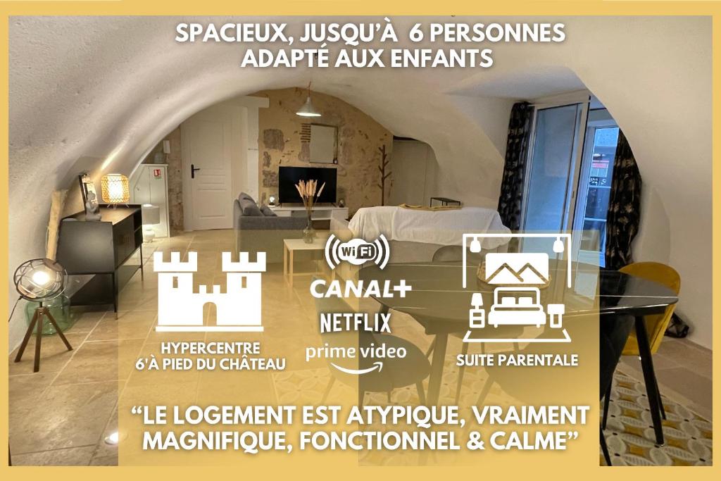 Cartel de una habitación en una casa en Troglodyte d’exception au cœur de Blois en Blois