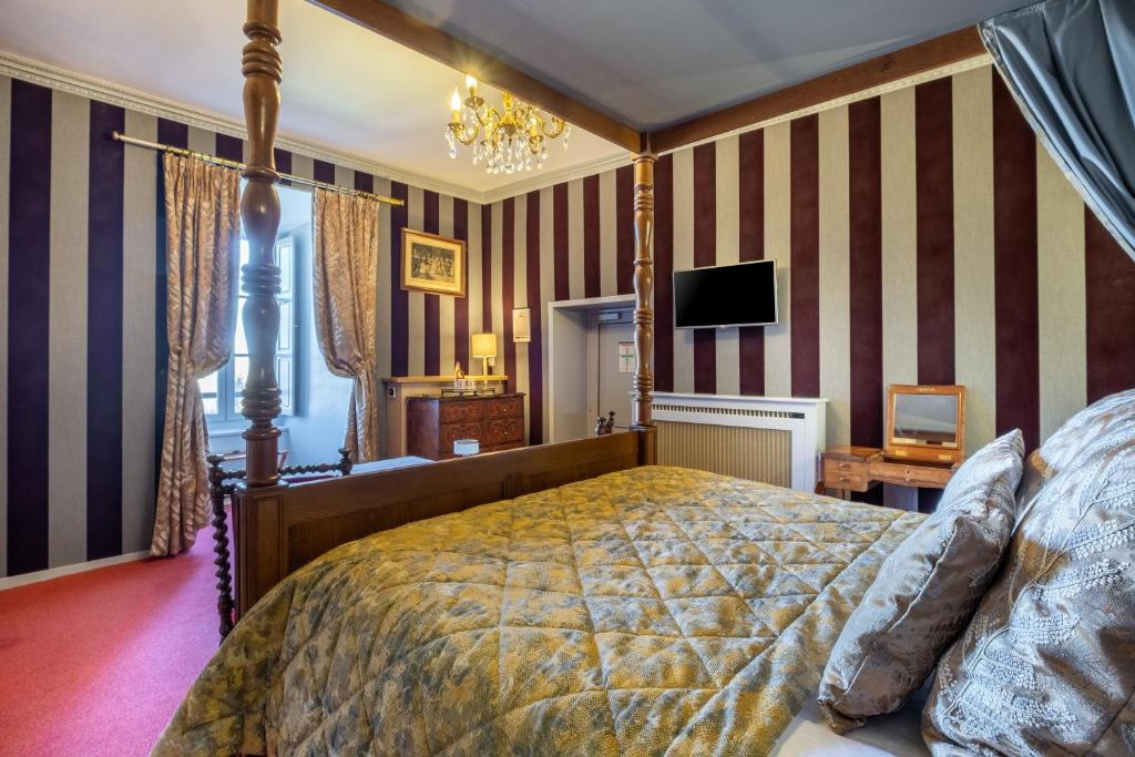 Krevet ili kreveti u jedinici u objektu Château De Pray
