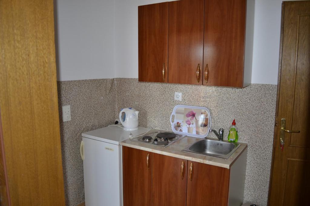 Kuchyň nebo kuchyňský kout v ubytování Guest House Morski val
