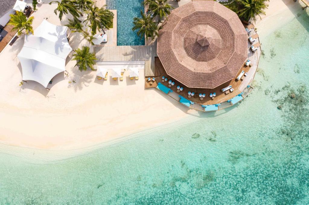 an overhead view of a resort on the water at OZEN RESERVE BOLIFUSHI - Luxury All Inclusive in Male City