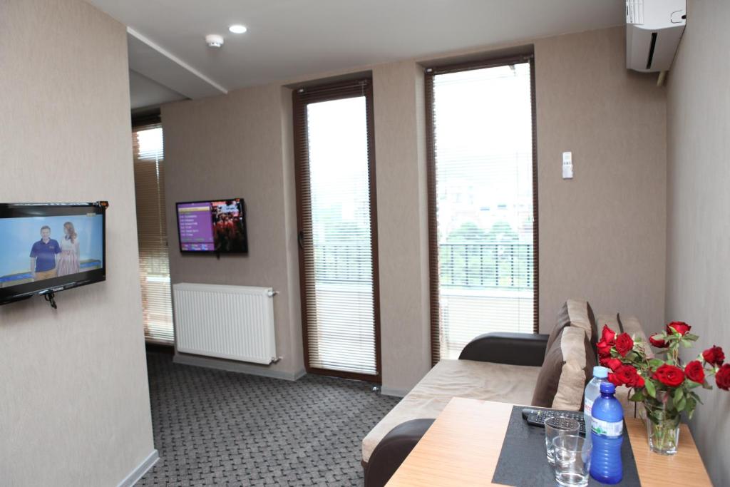 TV a/nebo společenská místnost v ubytování Hotel Voyager