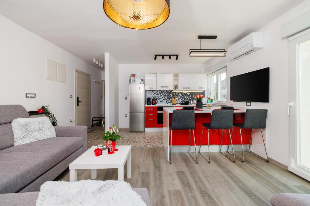 Η κουζίνα ή μικρή κουζίνα στο Kings apartment Crikvenica
