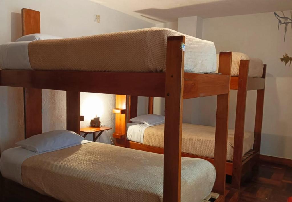 Postel nebo postele na pokoji v ubytování Hostal Chimenea