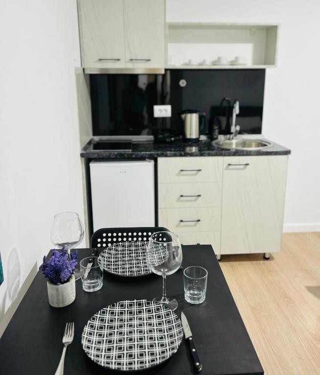Kuchyň nebo kuchyňský kout v ubytování Viva Apartments