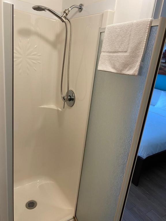 Koupelna v ubytování Motel des Cèdres