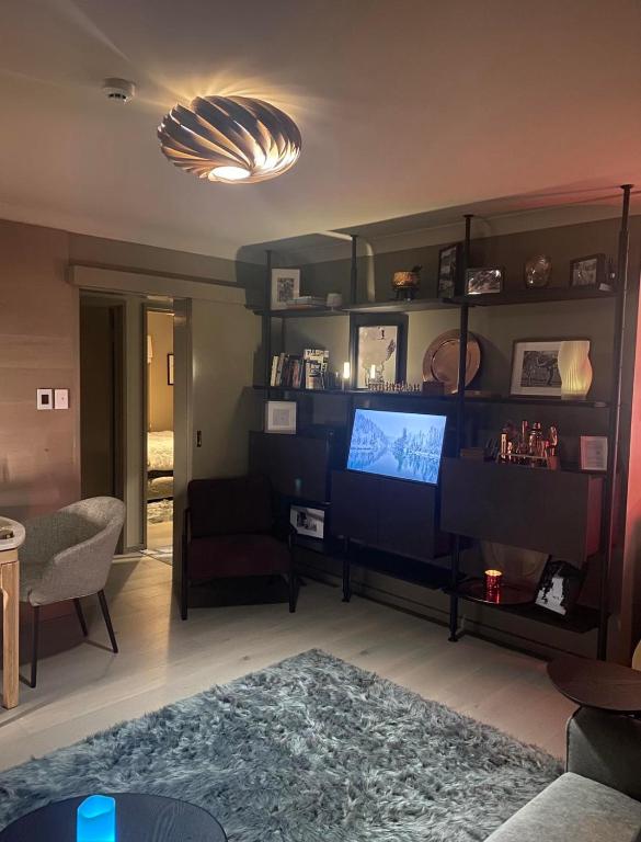 TV a/nebo společenská místnost v ubytování Chalet Charm E4 Mowamba