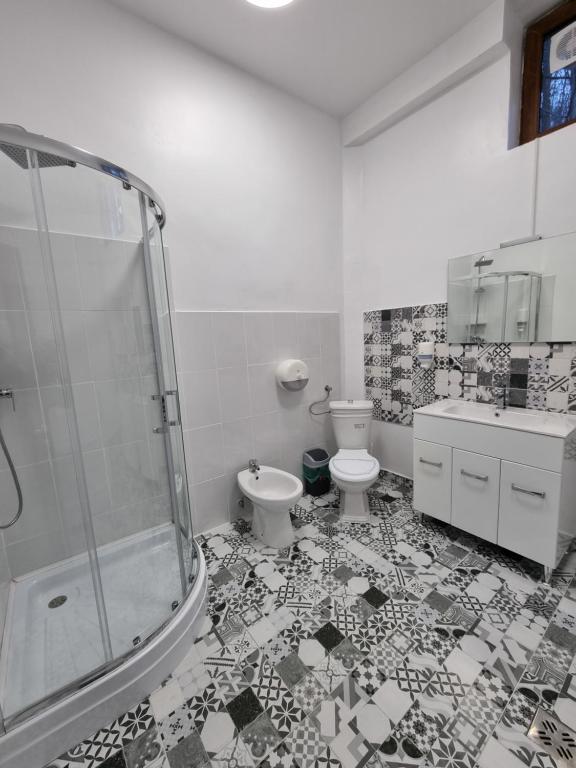 Koupelna v ubytování Hotel Perla Oltului