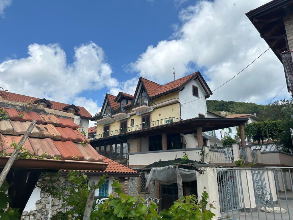 a large building with a red roof at Luna D'Agerola in Agerola