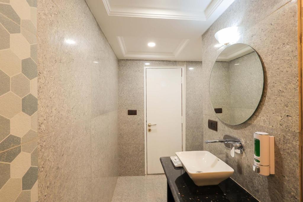 Koupelna v ubytování Hotel Ganga Ratan