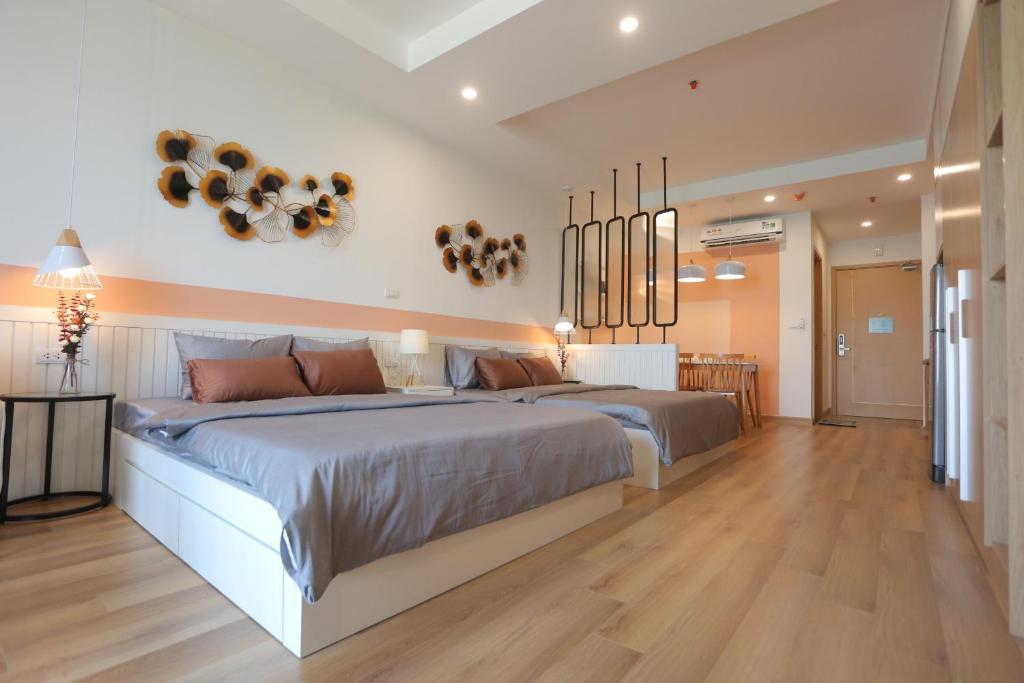 Postel nebo postele na pokoji v ubytování Căn Hộ TMS View Biển Quy Nhơn