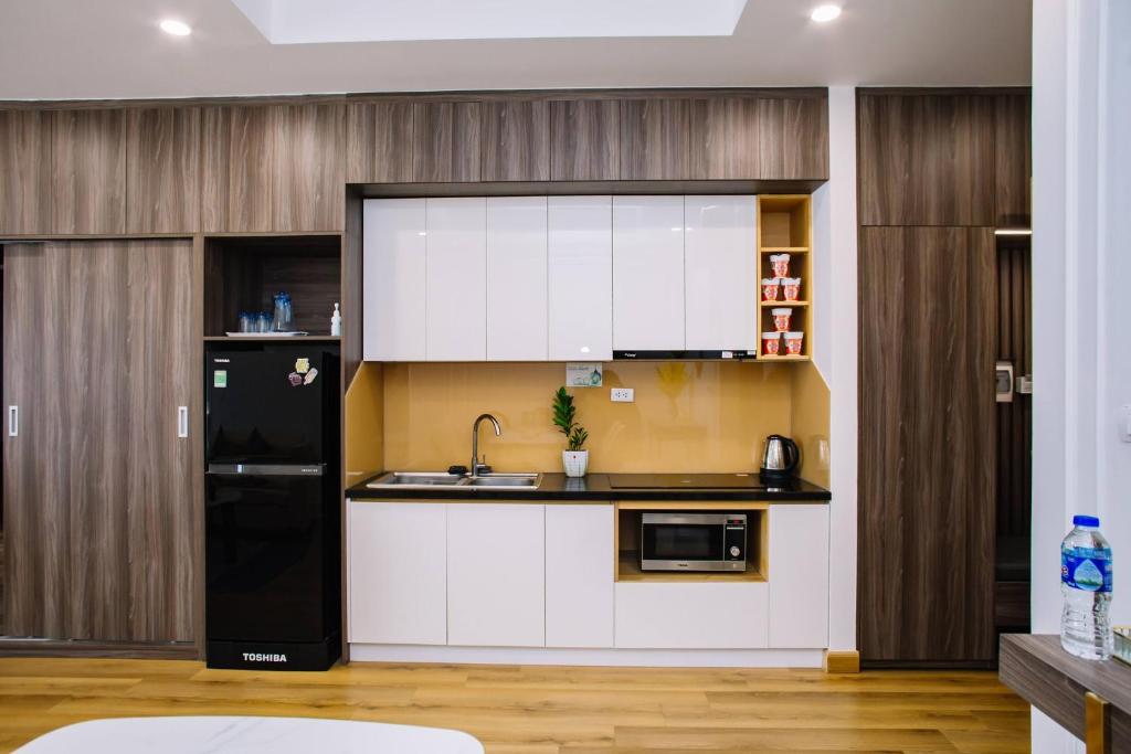 Kuchyň nebo kuchyňský kout v ubytování Căn Hộ TMS View Biển Quy Nhơn