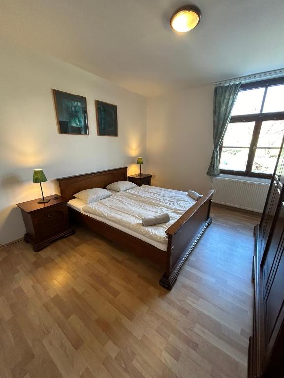 Postel nebo postele na pokoji v ubytování Penzion Maják