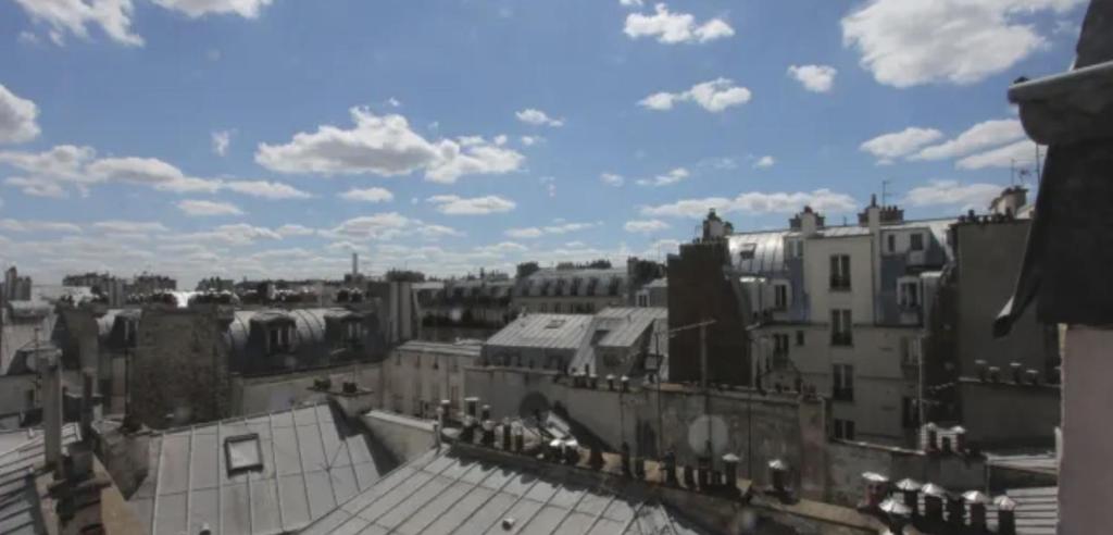 a view of a city from the roof of a building at Sous les toits de Paris shared place in Paris