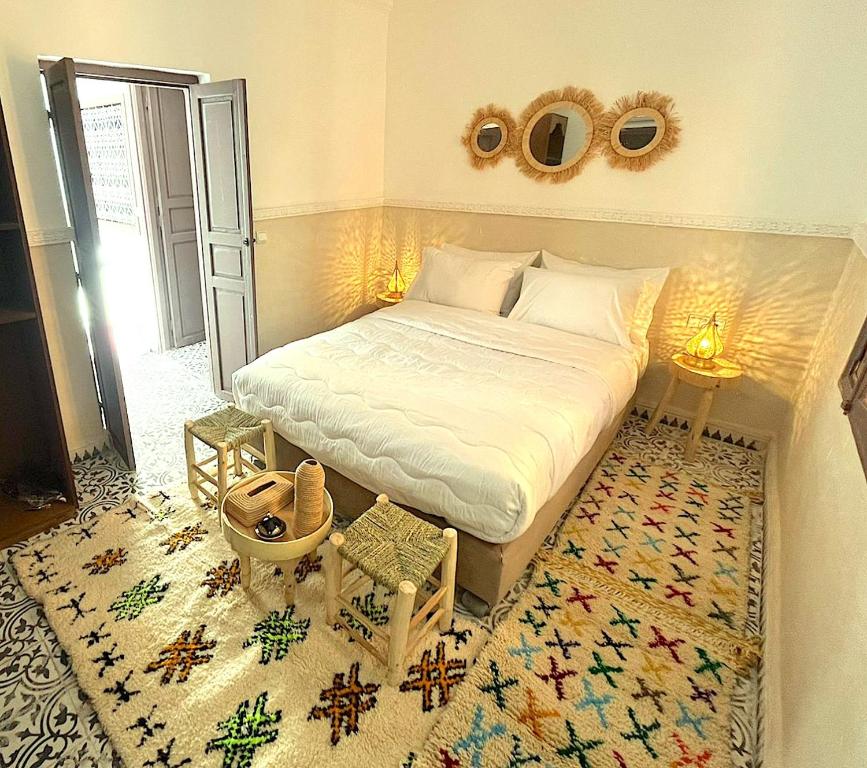 Postel nebo postele na pokoji v ubytování Riad Tarba & Spa