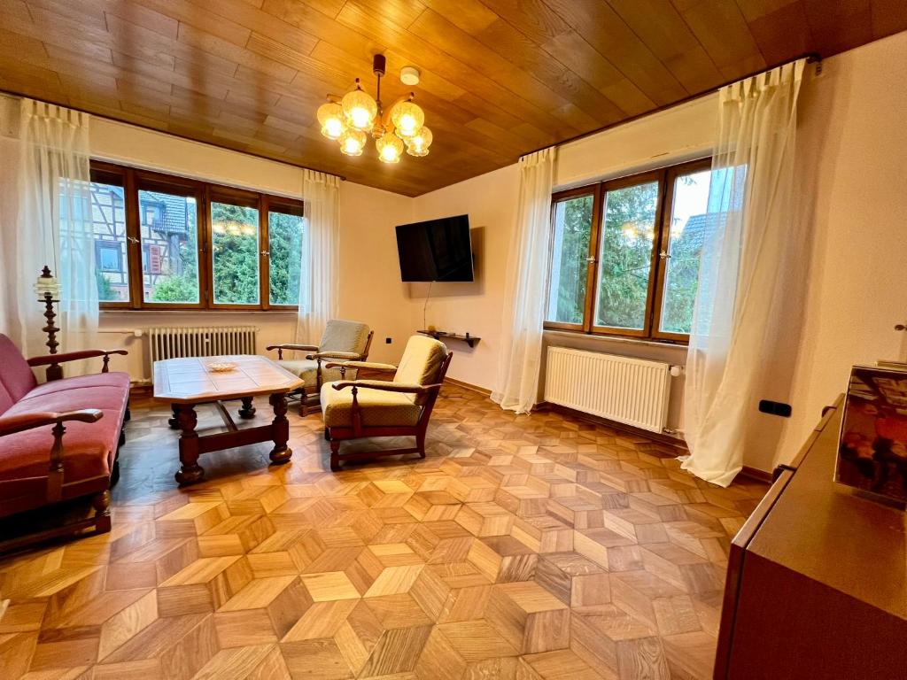 TV a/nebo společenská místnost v ubytování Hessestub mit Sauna