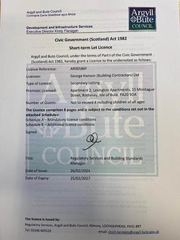 Certifikát, hodnocení, plakát nebo jiný dokument vystavený v ubytování Lexington Apartments