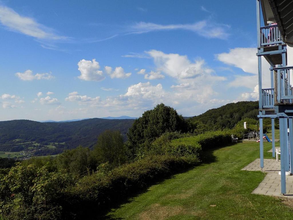 a view of the mountains from a house at Ferienland Sonnenwald Studio 50 in Langfurth 