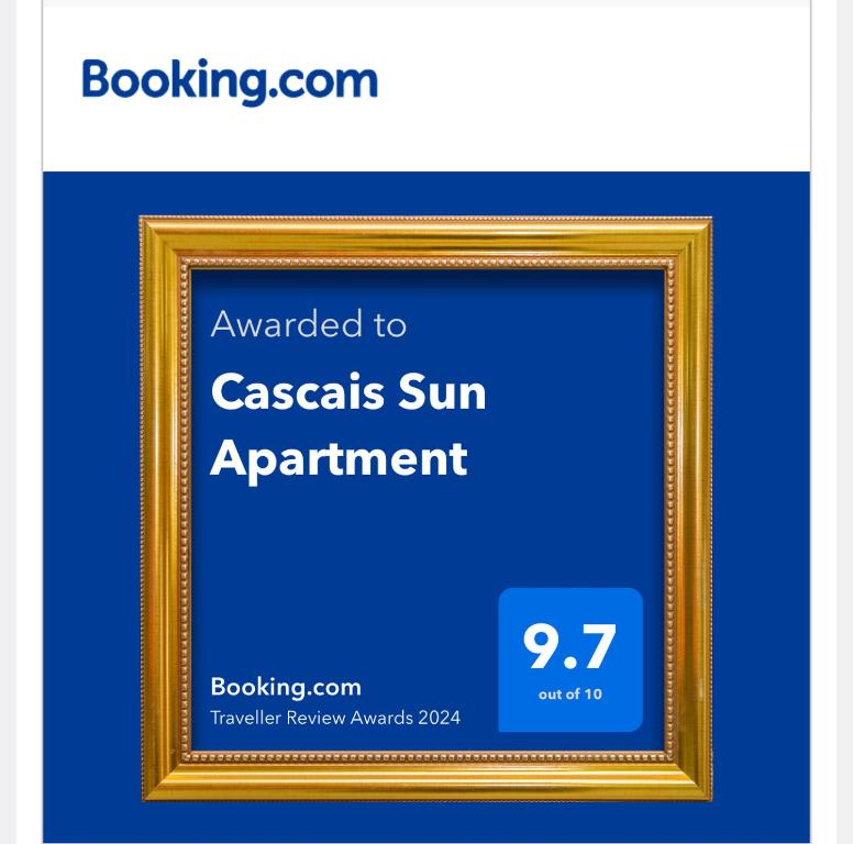 a picture of a gold picture frame with the text awarded to casas sun appointment at Cascais Sun Apartment in Cascais