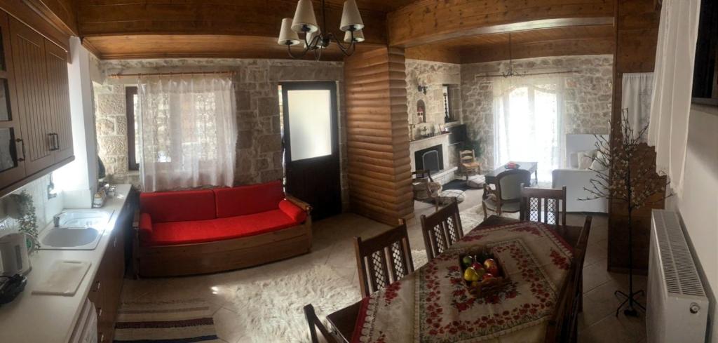 Posezení v ubytování Stonehouse dome Lagadia