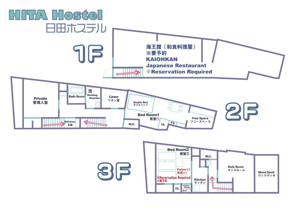 Hita hostel - Vacation STAY 07583v في هيتا: مخطط ارضي لمستشفى aniriki