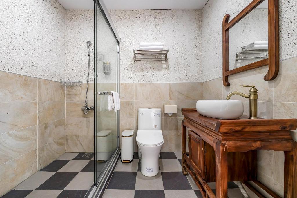 Koupelna v ubytování Kuma B&B