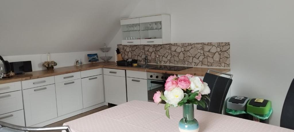 Kuchyň nebo kuchyňský kout v ubytování Ferienwohnung Fabian